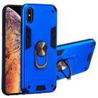 For iPhone XS Max 2 in 1 Armour Series PC + TPU Protective Case with Ring Holder(Dark Blue) - 1