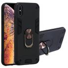 For iPhone XS Max 2 in 1 Armour Series PC + TPU Protective Case with Ring Holder(Black) - 1