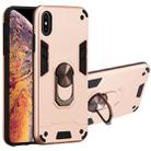 For iPhone XS Max 2 in 1 Armour Series PC + TPU Protective Case with Ring Holder(Rose Gold) - 1