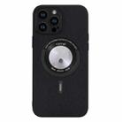 For iPhone 15 Pro Cloth Texture MagSafe Magnetic PU Phone Case(Black) - 1