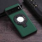 For Google Pixel 6 Pro Litchi Texture MagSafe Magnetic Ring Phone Case(Green) - 1