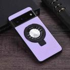 For Google Pixel 6 Pro Litchi Texture MagSafe Magnetic Ring Phone Case(Purple) - 1