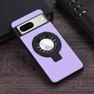 For Google Pixel 7 Litchi Texture MagSafe Magnetic Ring Phone Case(Purple) - 1