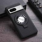 For Google Pixel 7 Litchi Texture MagSafe Magnetic Ring Phone Case(Black) - 1