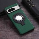 For Google Pixel 8 Litchi Texture MagSafe Magnetic Ring Phone Case(Green) - 1