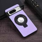 For Google Pixel 8 Litchi Texture MagSafe Magnetic Ring Phone Case(Purple) - 1