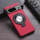 For Google Pixel 8 Pro Litchi Texture MagSafe Magnetic Ring Phone Case(Red) - 1