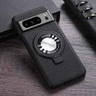For Google Pixel 8 Pro Litchi Texture MagSafe Magnetic Ring Phone Case(Black) - 1