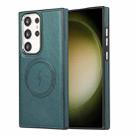 For Samsung Galaxy S22 Ultra 5G Side Leather Magsafe Phone Case(Green) - 1