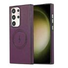For Samsung Galaxy S22 Ultra 5G Side Leather Magsafe Phone Case(Dark Purple) - 1
