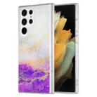 For Samsung Galaxy S21 Ultra 5G Dual-side IMD Marble Phone Case(White Purple) - 1