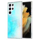 For Samsung Galaxy S21 Ultra 5G Dual-side IMD Marble Phone Case(Sky Blue) - 1