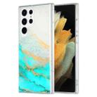 For Samsung Galaxy S21 Ultra 5G Dual-side IMD Marble Phone Case(White Green) - 1