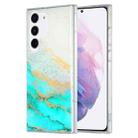 For Samsung Galaxy S21 5G Dual-side IMD Marble Phone Case(White Green) - 1