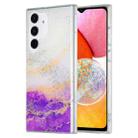 For Samsung Galaxy A14 5G / 4G Dual-side IMD Marble Phone Case(White Purple) - 1