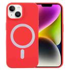 For iPhone 15 Plus MagSafe Liquid Silicone Phone Case(Red) - 1