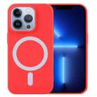 For iPhone 13 Pro Max MagSafe Liquid Silicone Phone Case(Red) - 1