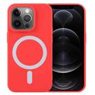 For iPhone 12 Pro MagSafe Liquid Silicone Phone Case(Red) - 1