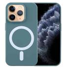 For iPhone 11 Pro Max MagSafe Liquid Silicone Phone Case(Deep Green) - 1