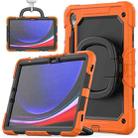 For Samsung Galaxy Tab S9 D Type Silicone Hybrid PC Tablet Case with Handle Holder(Orange) - 1