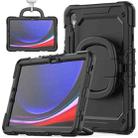 For Samsung Galaxy Tab S9 D Type Silicone Hybrid PC Tablet Case with Handle Holder(Black) - 1