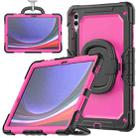 For Samsung Galaxy Tab S9+ / S10+ D Type Silicone Hybrid PC Tablet Case with Handle Holder(Rose Red PC) - 1