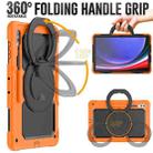 For Samsung Galaxy Tab S10 Ultra D Type Silicone Hybrid PC Tablet Case with Handle Holder(Orange) - 2