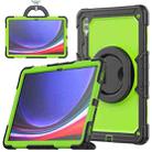 For Samsung Galaxy Tab S10 Ultra D Type Silicone Hybrid PC Tablet Case with Handle Holder(Yellow Green PC) - 1