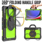 For Samsung Galaxy Tab S10 Ultra D Type Silicone Hybrid PC Tablet Case with Handle Holder(Yellow Green PC) - 2