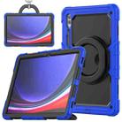 For Samsung Galaxy Tab S10 Ultra D Type Silicone Hybrid PC Tablet Case with Handle Holder(Blue) - 1