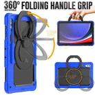 For Samsung Galaxy Tab S10 Ultra D Type Silicone Hybrid PC Tablet Case with Handle Holder(Blue) - 2