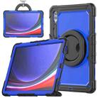 For Samsung Galaxy Tab S10 Ultra D Type Silicone Hybrid PC Tablet Case with Handle Holder(Blue PC) - 1