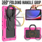 For Samsung Galaxy Tab S10 Ultra D Type Silicone Hybrid PC Tablet Case with Handle Holder(Rose Red) - 2