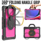 For Samsung Galaxy Tab S10 Ultra D Type Silicone Hybrid PC Tablet Case with Handle Holder(Rose Red PC) - 2