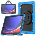 For Samsung Galaxy Tab S10 Ultra D Type Silicone Hybrid PC Tablet Case with Handle Holder(Light Blue) - 1