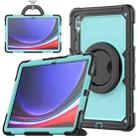 For Samsung Galaxy Tab S10 Ultra D Type Silicone Hybrid PC Tablet Case with Handle Holder(Light Blue PC) - 1