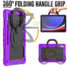 For Samsung Galaxy Tab S10 Ultra D Type Silicone Hybrid PC Tablet Case with Handle Holder(Purple) - 2