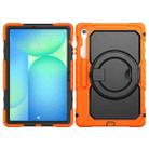 For Samsung Galaxy Tab S10 FE+ D Type Silicone Hybrid PC Tablet Case with Handle Holder(Orange) - 2
