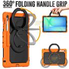 For Samsung Galaxy Tab S10 FE+ D Type Silicone Hybrid PC Tablet Case with Handle Holder(Orange) - 3