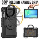 For Samsung Galaxy Tab S10 FE+ D Type Silicone Hybrid PC Tablet Case with Handle Holder(Black) - 3