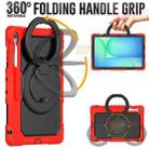 For Samsung Galaxy Tab S10 FE+ D Type Silicone Hybrid PC Tablet Case with Handle Holder(Red) - 3