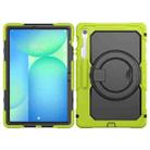 For Samsung Galaxy Tab S10 FE+ D Type Silicone Hybrid PC Tablet Case with Handle Holder(Yellow Green) - 2