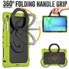 For Samsung Galaxy Tab S10 FE+ D Type Silicone Hybrid PC Tablet Case with Handle Holder(Yellow Green) - 3