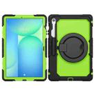 For Samsung Galaxy Tab S10 FE+ D Type Silicone Hybrid PC Tablet Case with Handle Holder(Yellow Green PC) - 2