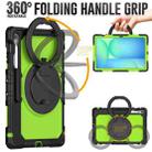 For Samsung Galaxy Tab S10 FE+ D Type Silicone Hybrid PC Tablet Case with Handle Holder(Yellow Green PC) - 3