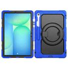 For Samsung Galaxy Tab S10 FE+ D Type Silicone Hybrid PC Tablet Case with Handle Holder(Blue) - 2