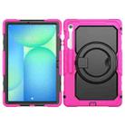 For Samsung Galaxy Tab S10 FE+ D Type Silicone Hybrid PC Tablet Case with Handle Holder(Rose Red) - 2