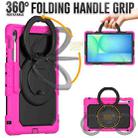 For Samsung Galaxy Tab S10 FE+ D Type Silicone Hybrid PC Tablet Case with Handle Holder(Rose Red) - 3