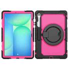 For Samsung Galaxy Tab S10 FE+ D Type Silicone Hybrid PC Tablet Case with Handle Holder(Rose Red PC) - 2