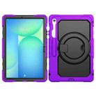 For Samsung Galaxy Tab S10 FE+ D Type Silicone Hybrid PC Tablet Case with Handle Holder(Purple) - 2